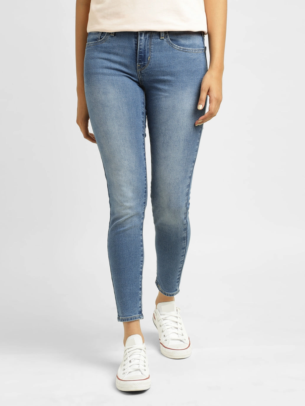 Women's 710 Blue Skinny Fit Mid Rise Jeans Eco Friendly Production