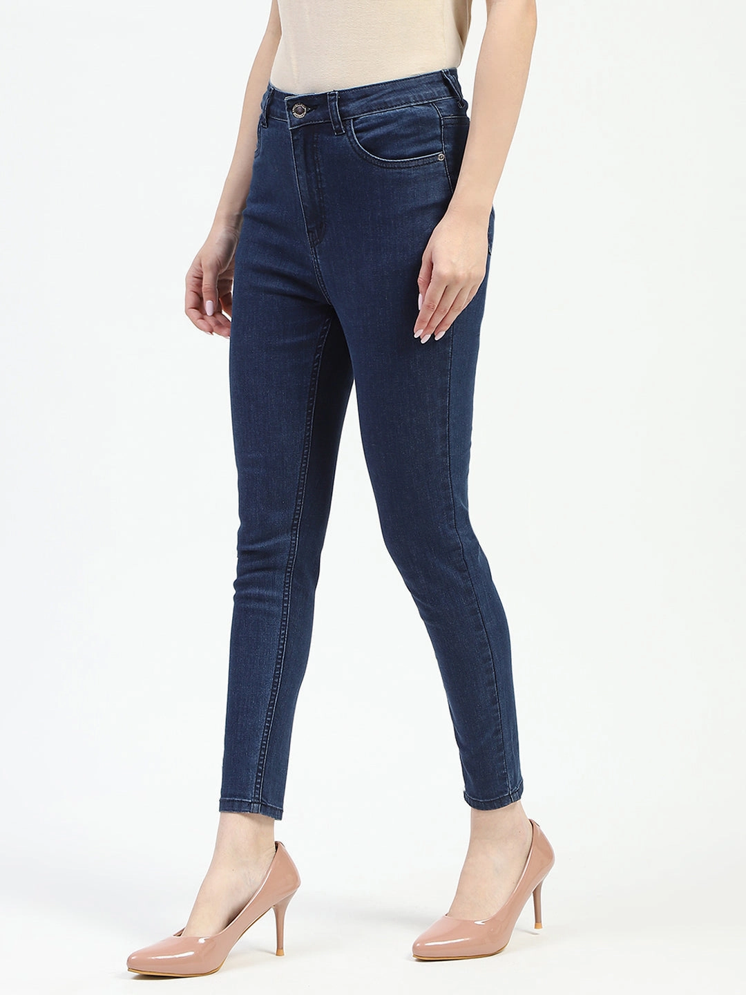 Common Outfit Madame Dark Blue Skinny Fit Cotton Denim Jeans