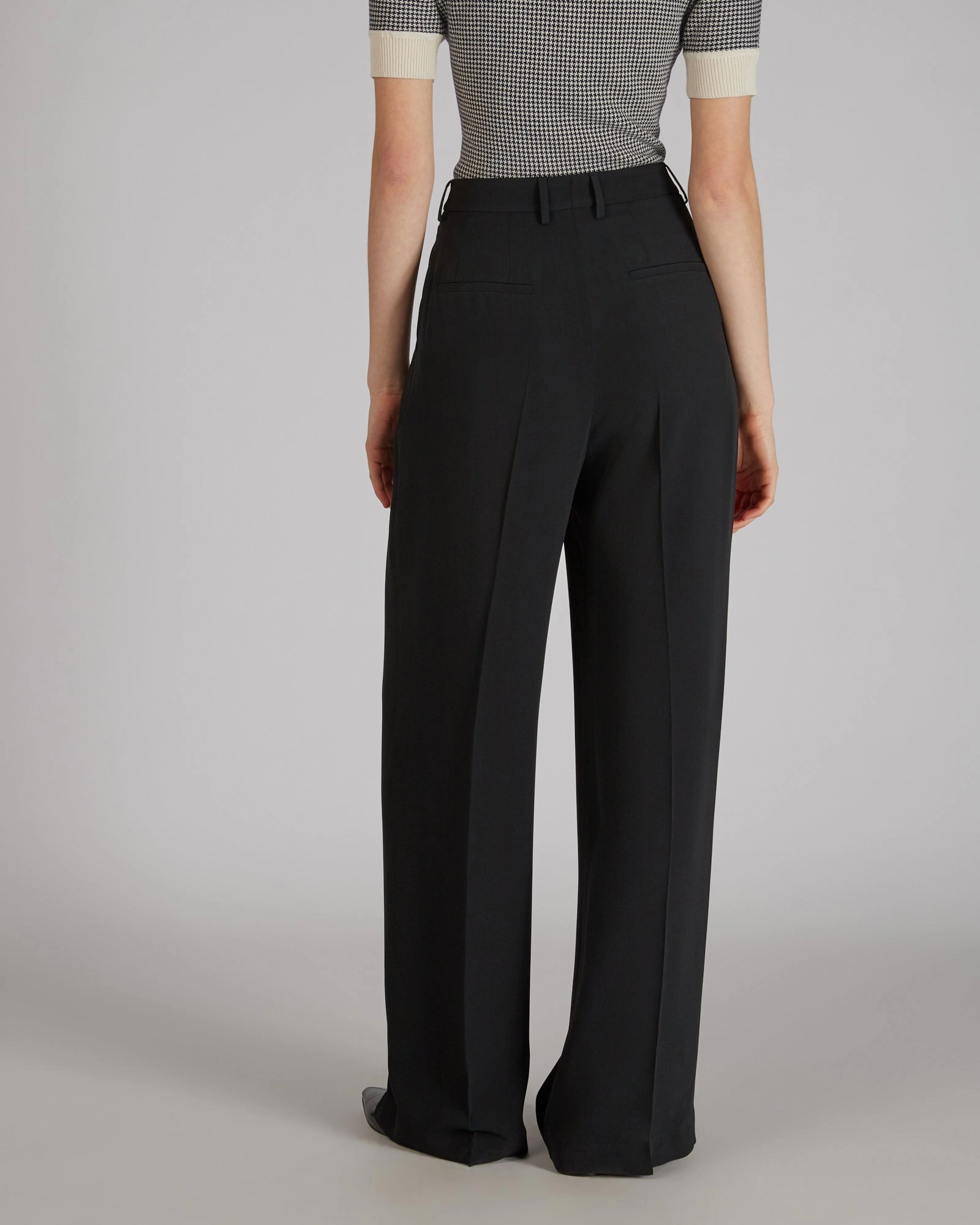 Casual Comfort Layers Wide fit Silk and acetate cr??pe de chine trousers