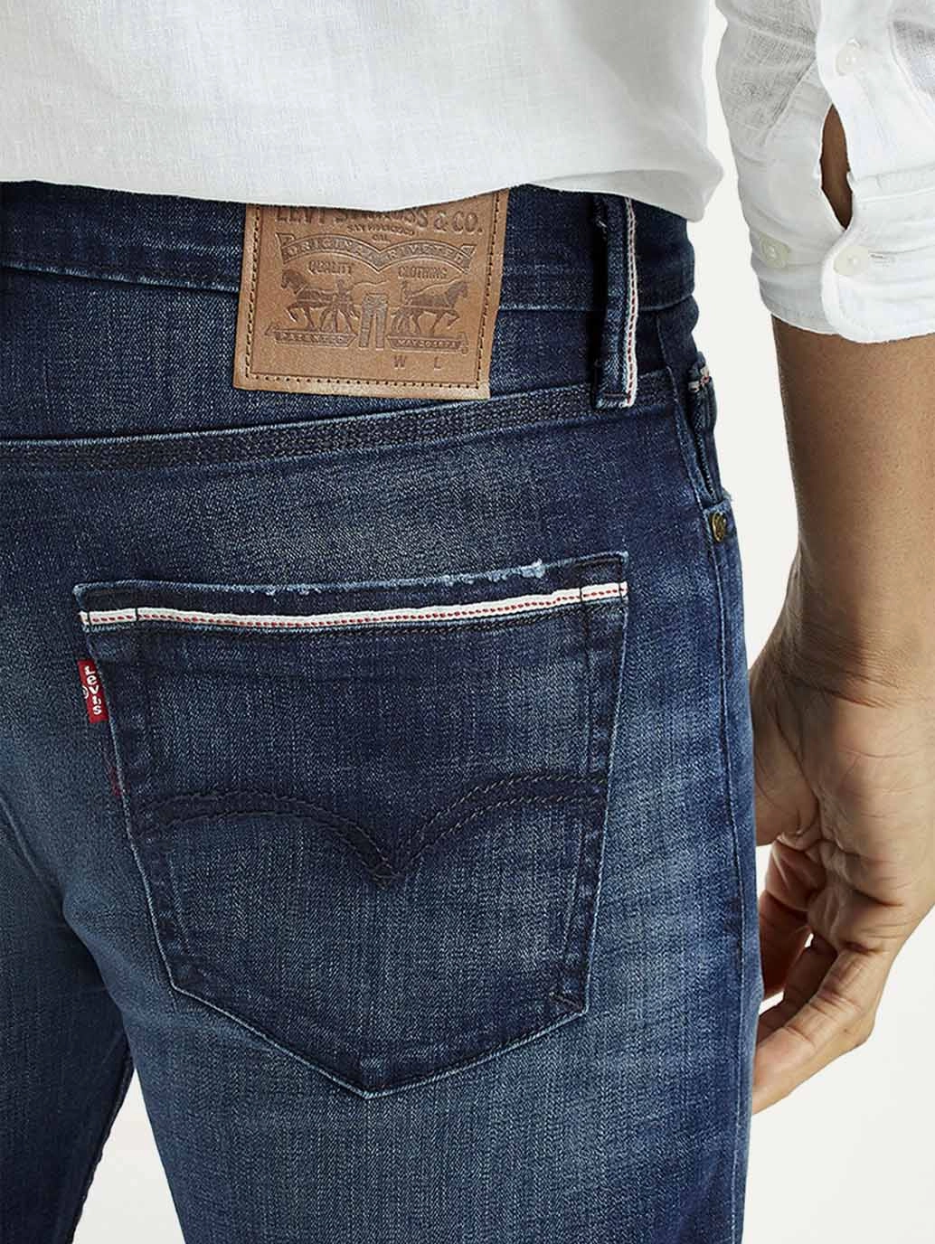 Men's 512 Dark Indigo Slim Tapered Fit Mid Rise Jeans Chic Appearance