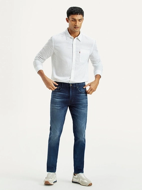 Work Ready Lightweight Textured Tailored Style Men's 512 Dark Indigo Slim Tapered Fit Mid Rise Jeans