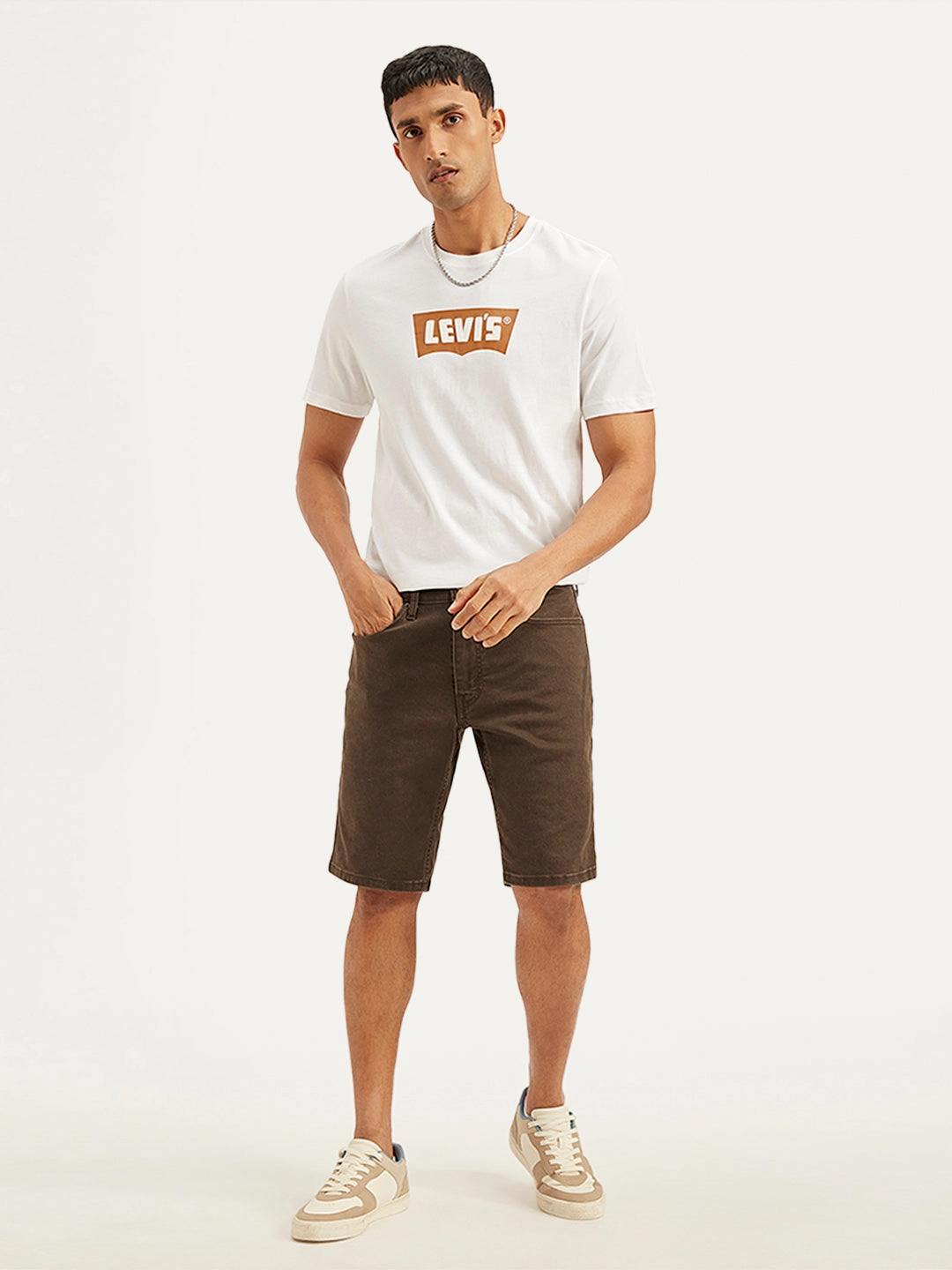 Men's Brown Tapered Shorts kids' style
