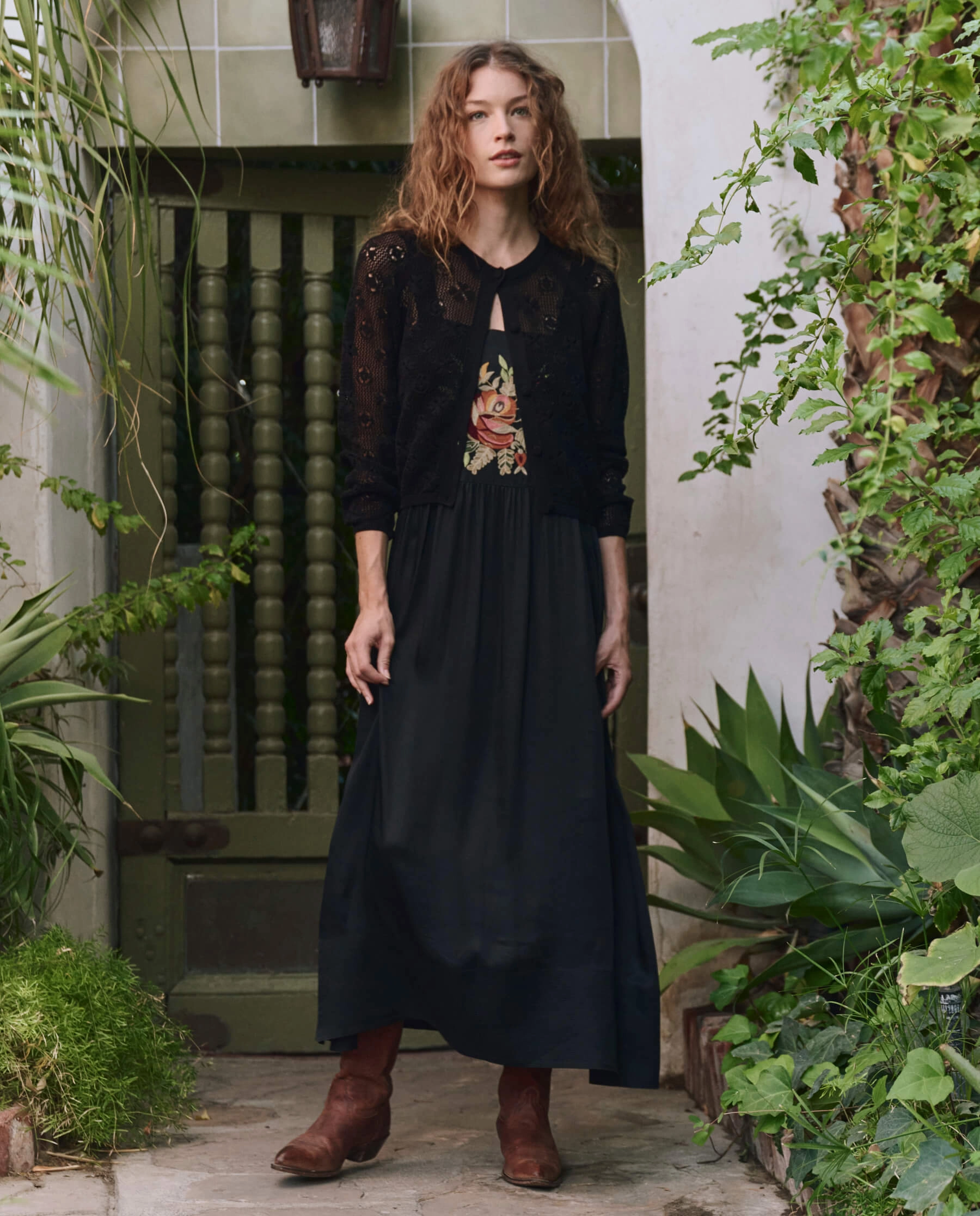 The Crochet Cardigan. -- Black Minimalist Fit Versatile Layers