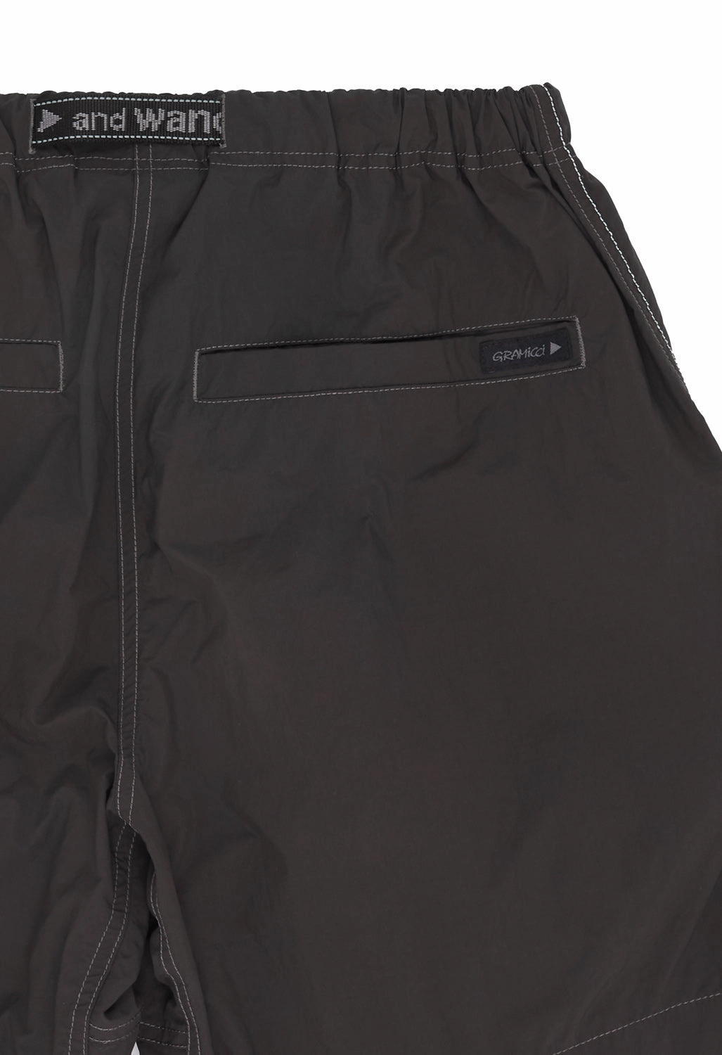 Gramicci x And Wander Men's Brushed Nylon Shorts - Charcoal Stretch Layers