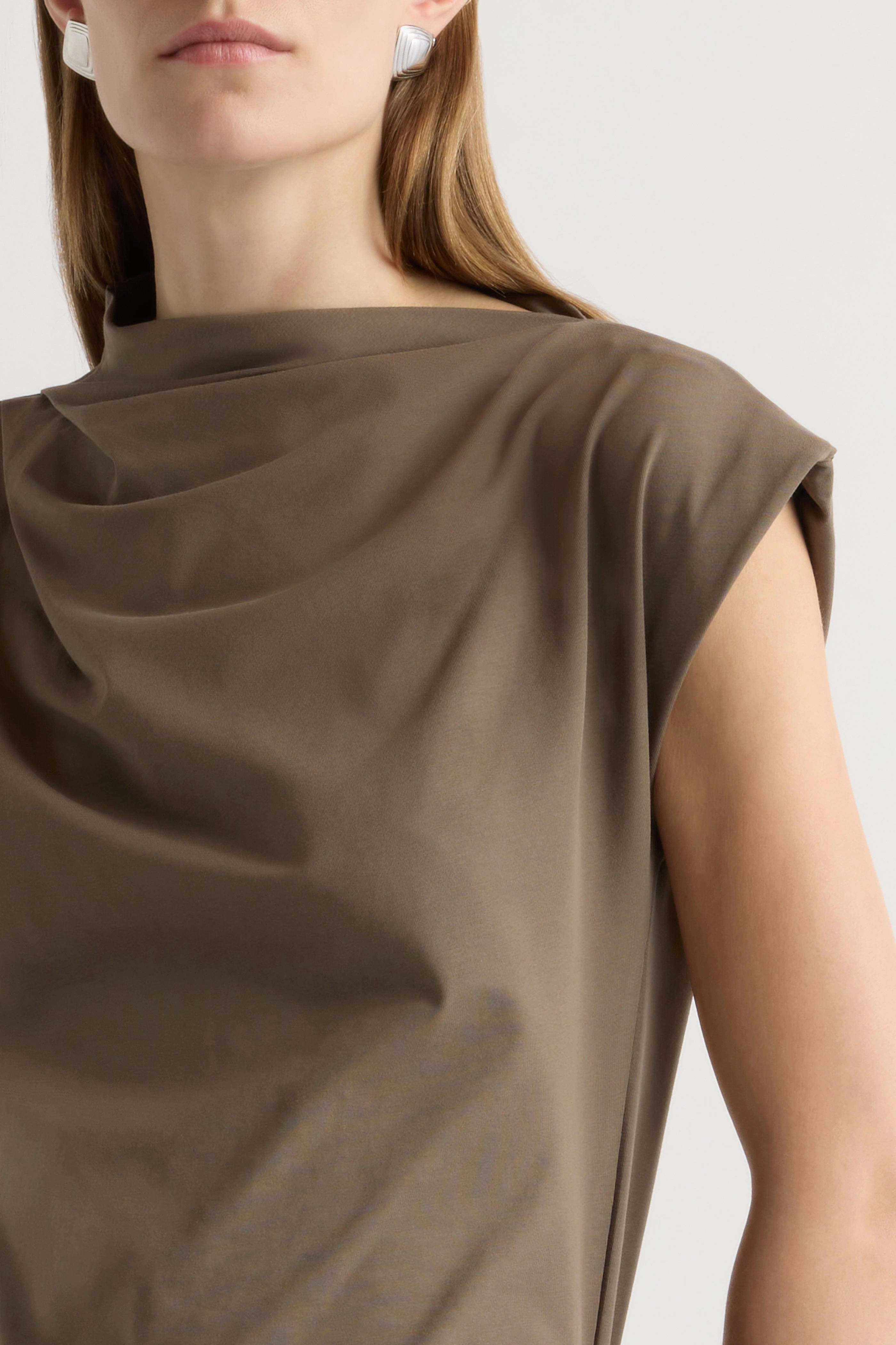 Ultra Soft Finish Wrinkle Free Fabric Kenny Asymmetric-Neck Tee