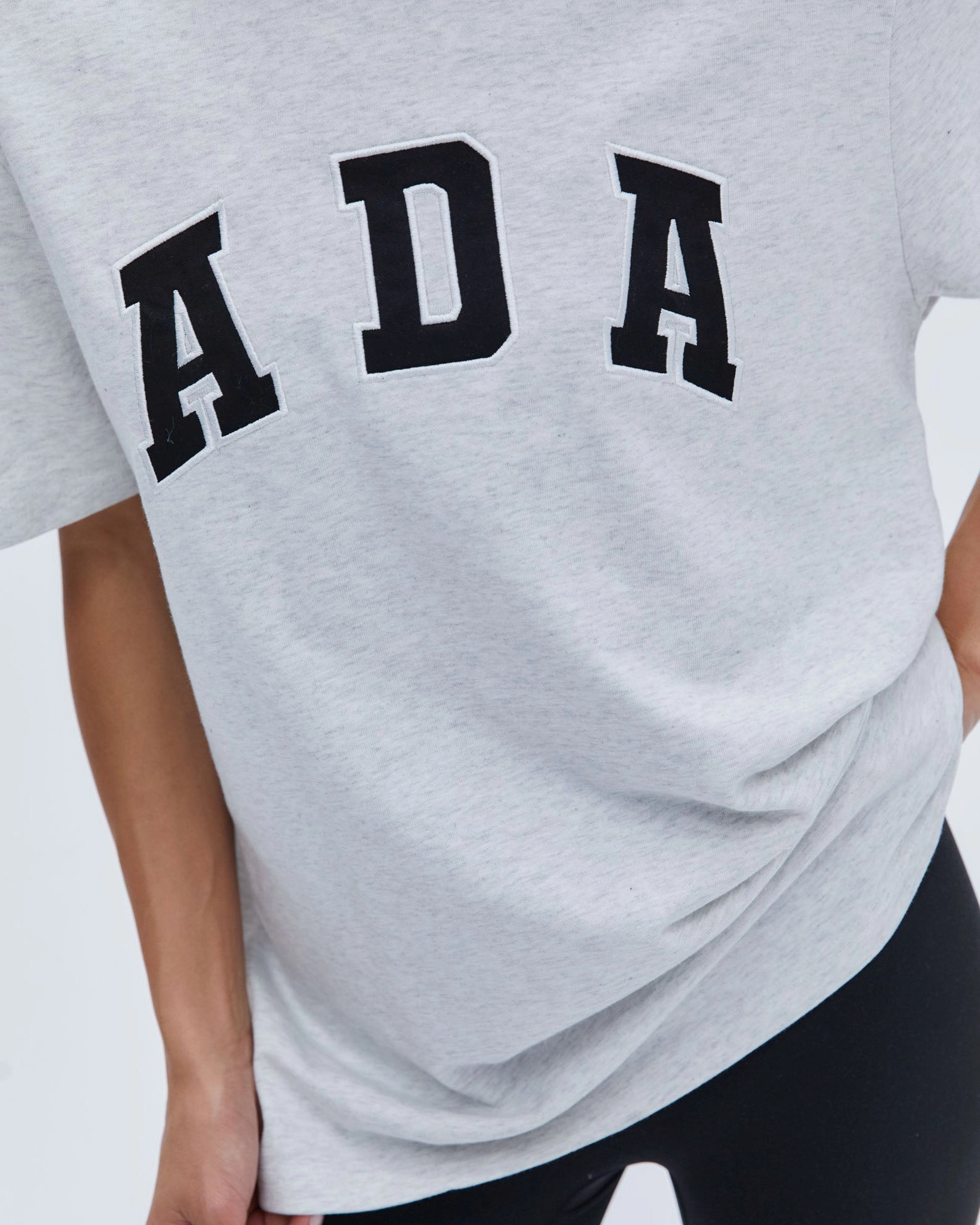 ADA Short Sleeve Oversized T-shirt - Grey Melange Cooling Technology Butter Soft Handfeel