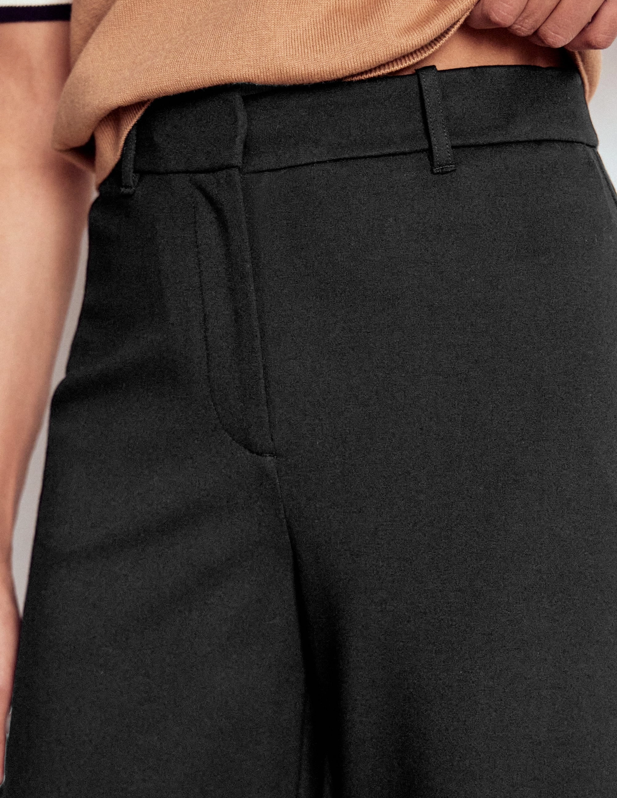 Belgravia Ponte Crop Trousers-BLACK MoistureControlLiner