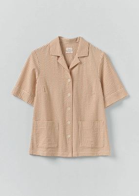 Stripe Cotton Seersucker Boxy Shirt | Terracotta/Ecru shopping spree