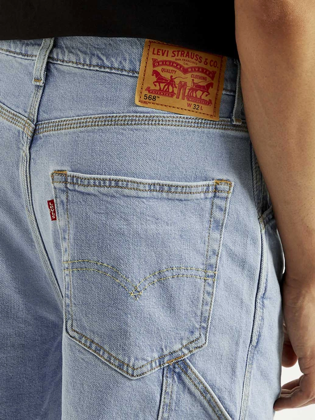 Men's Light-Blue Loose Fit Shorts Stain Repellent Treatment romper