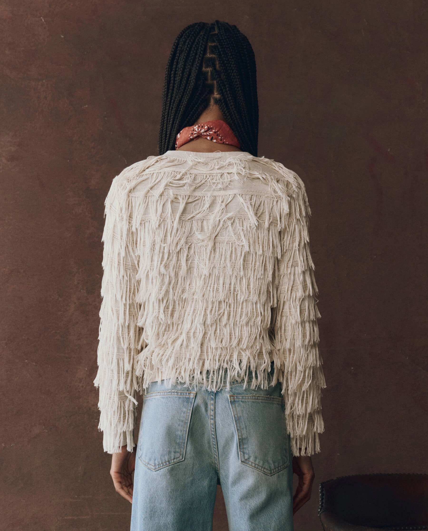 Breathable Design Cozy Wardrobe The Fringe Cardigan. -- Natural