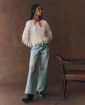 The Fringe Cardigan. -- Natural Yarn Dyed Fabric