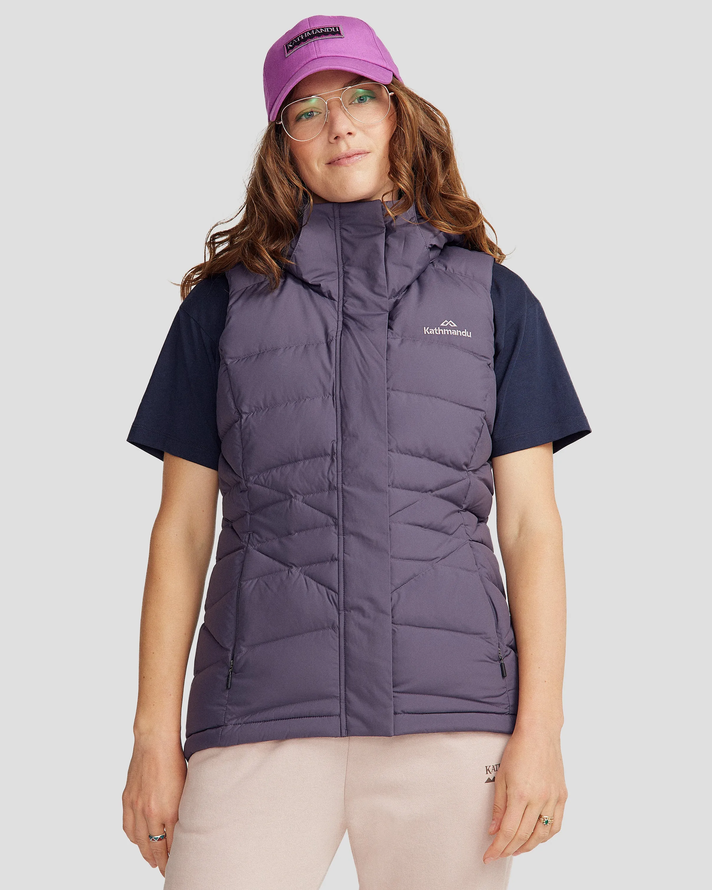 Zipper Closure Mechanism Women's Winterburn Hooded Down Vest - Orbit