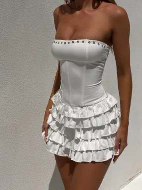 Chic Wear Semi Sheer PIPPA DRESS BRIGHT WHITE