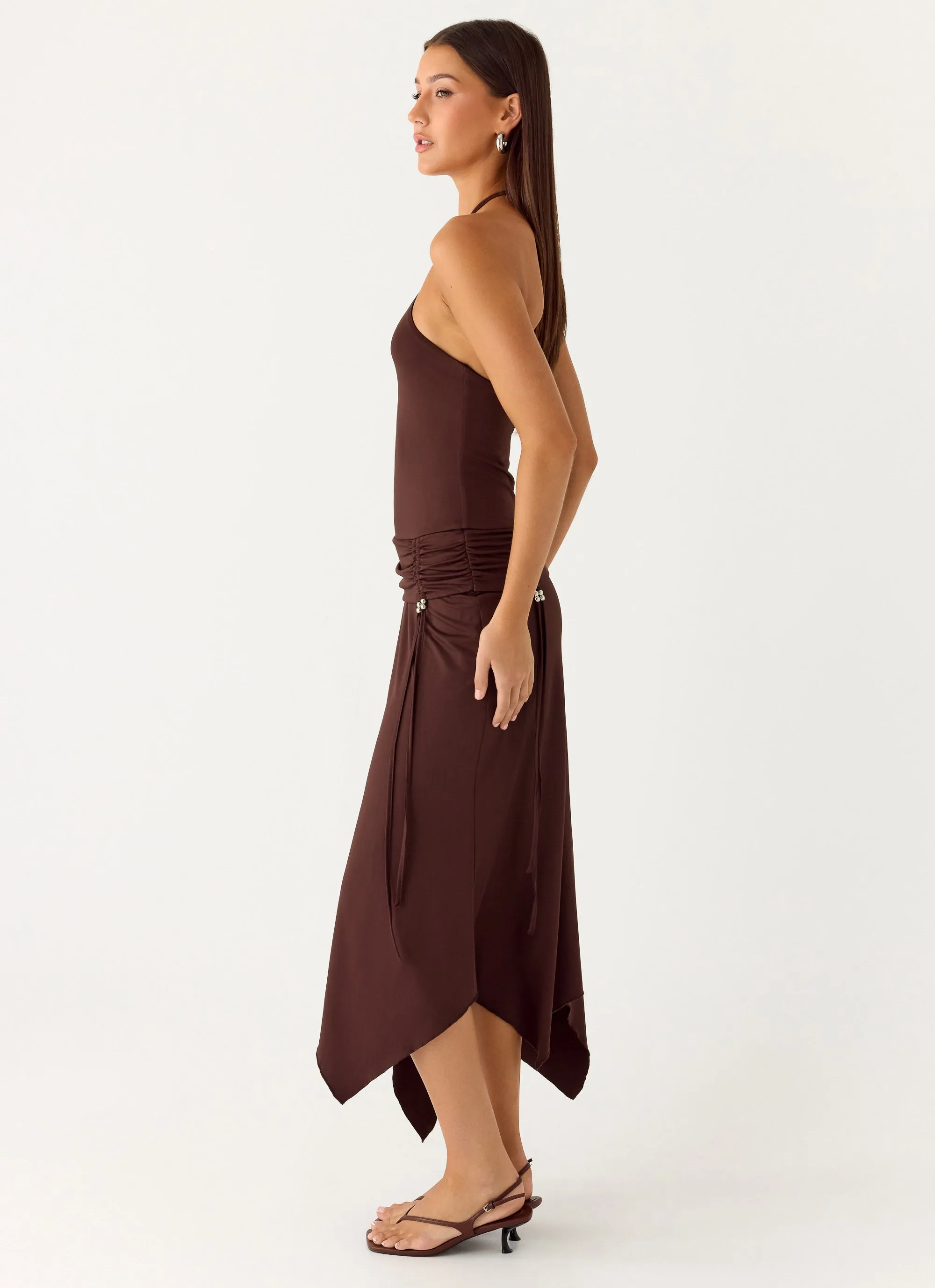 Trendy Look Light Shape Becerra Midi Dress - Cool Chocolate