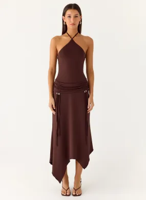 Monochrome Mood Day Magic Becerra Midi Dress - Cool Chocolate