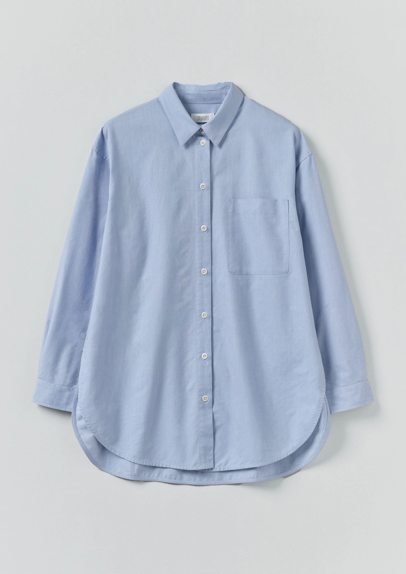 Cotton Oxford Oversized Long Shirt | Chambray Blue Quick Release Placket