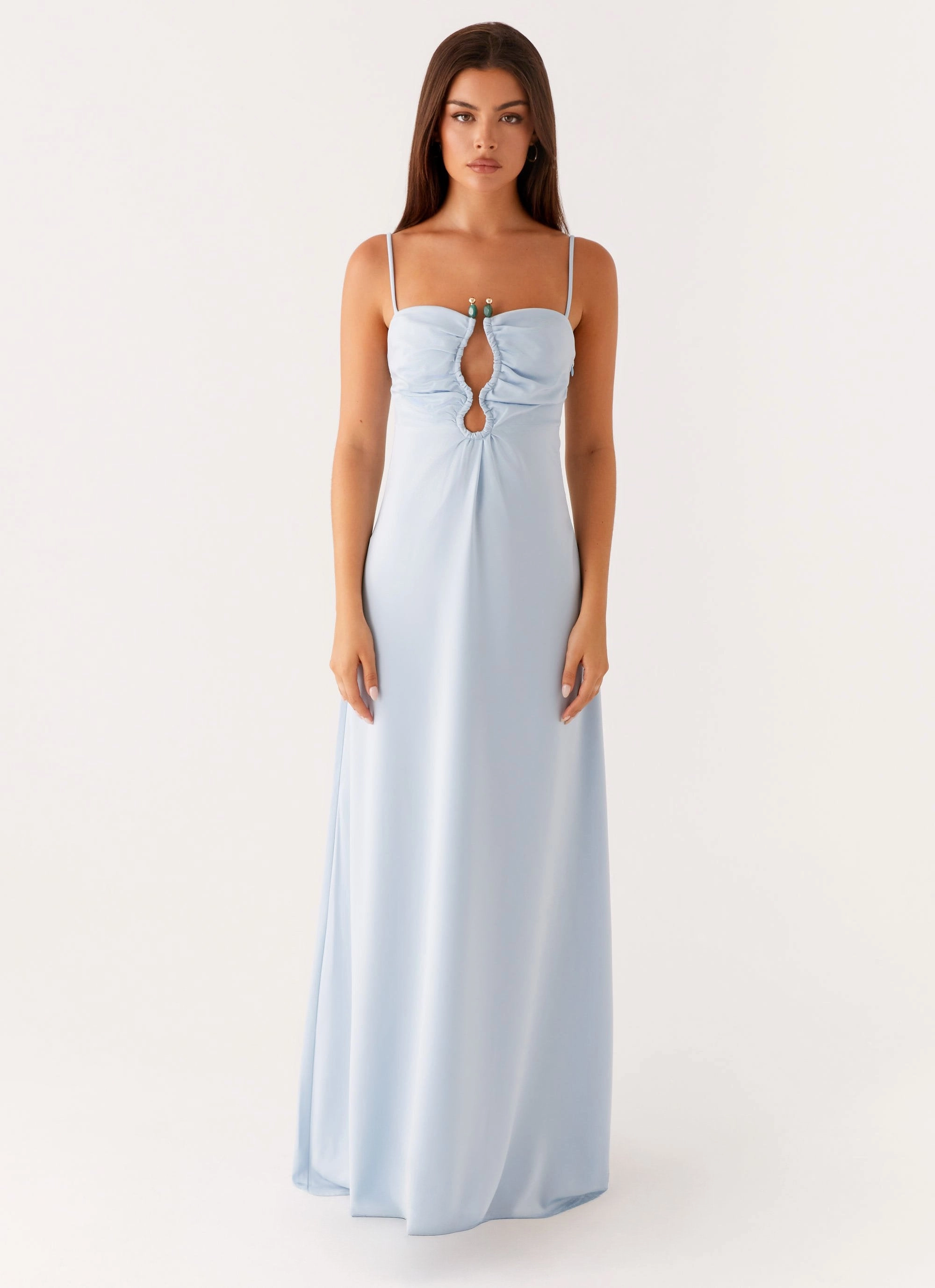 Zelda Maxi Dress - Blue Flattering Fit for All Sharp Motion