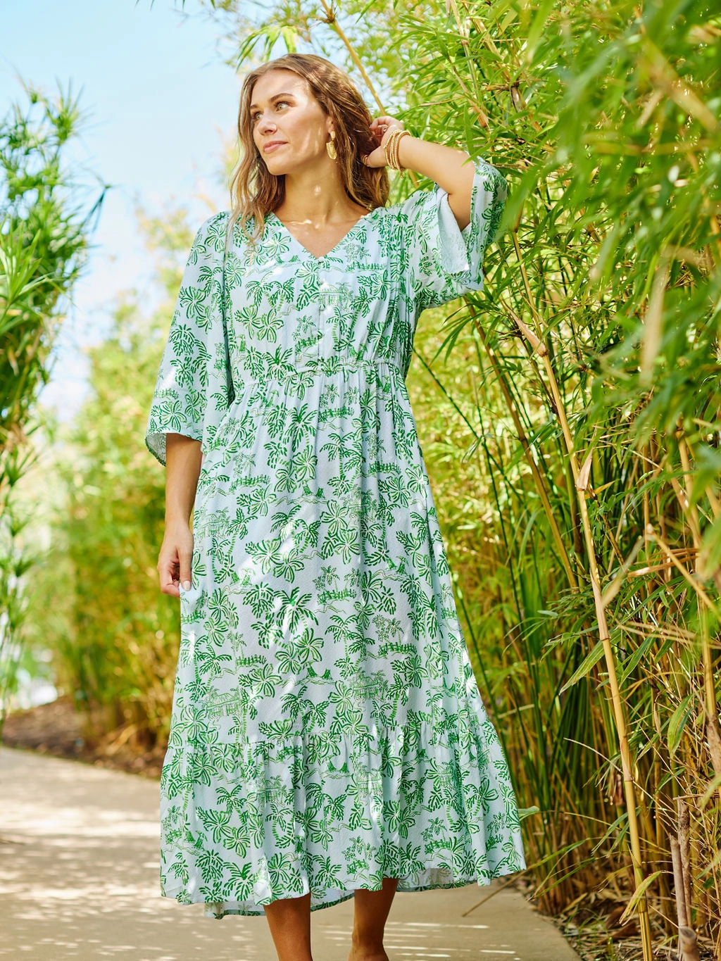 FINAL SALE - Melissa Dress | Island Oasis Green Soft Feel