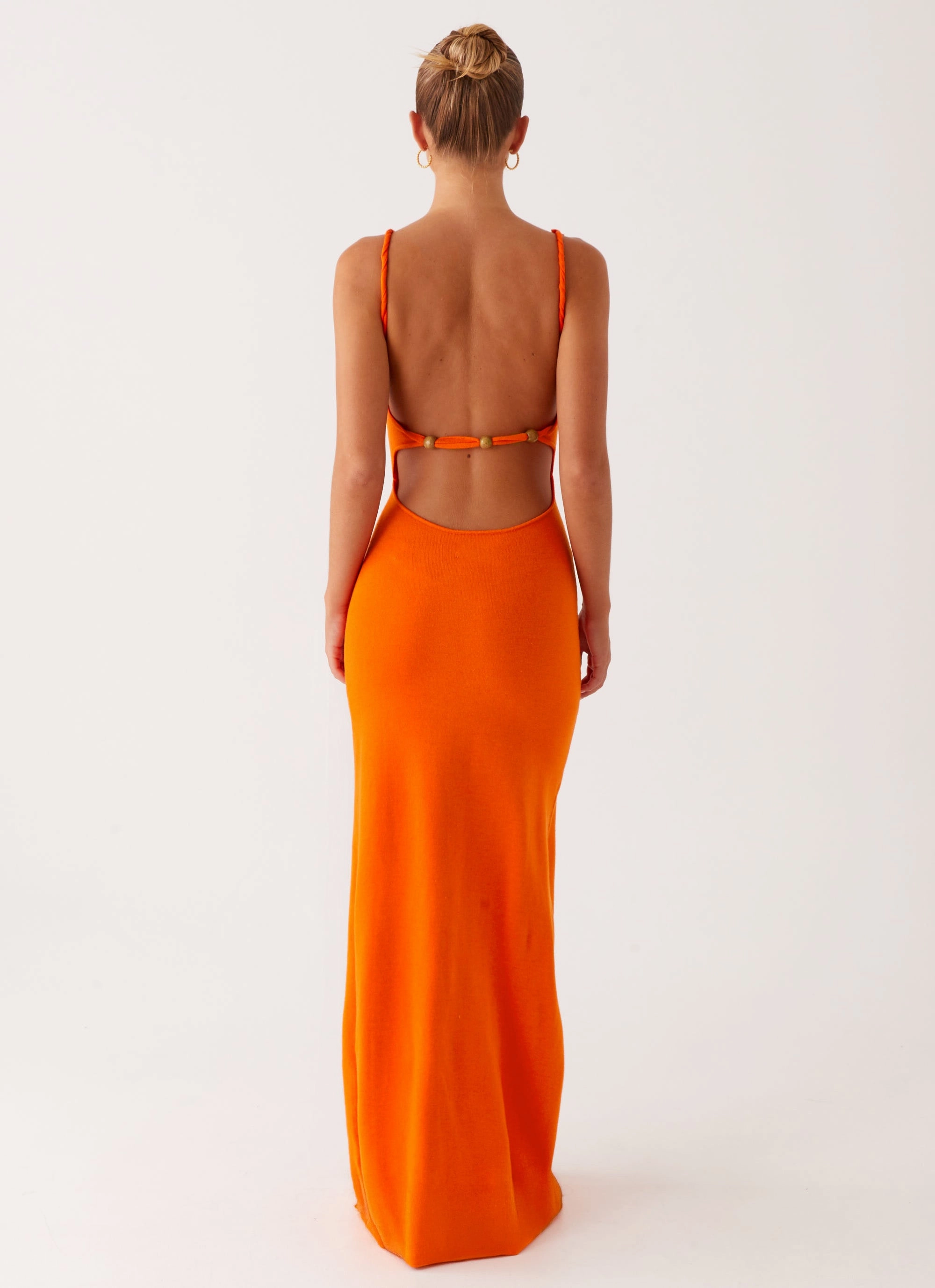 Elaina Knit Maxi Dress - Orange Comfy Flex