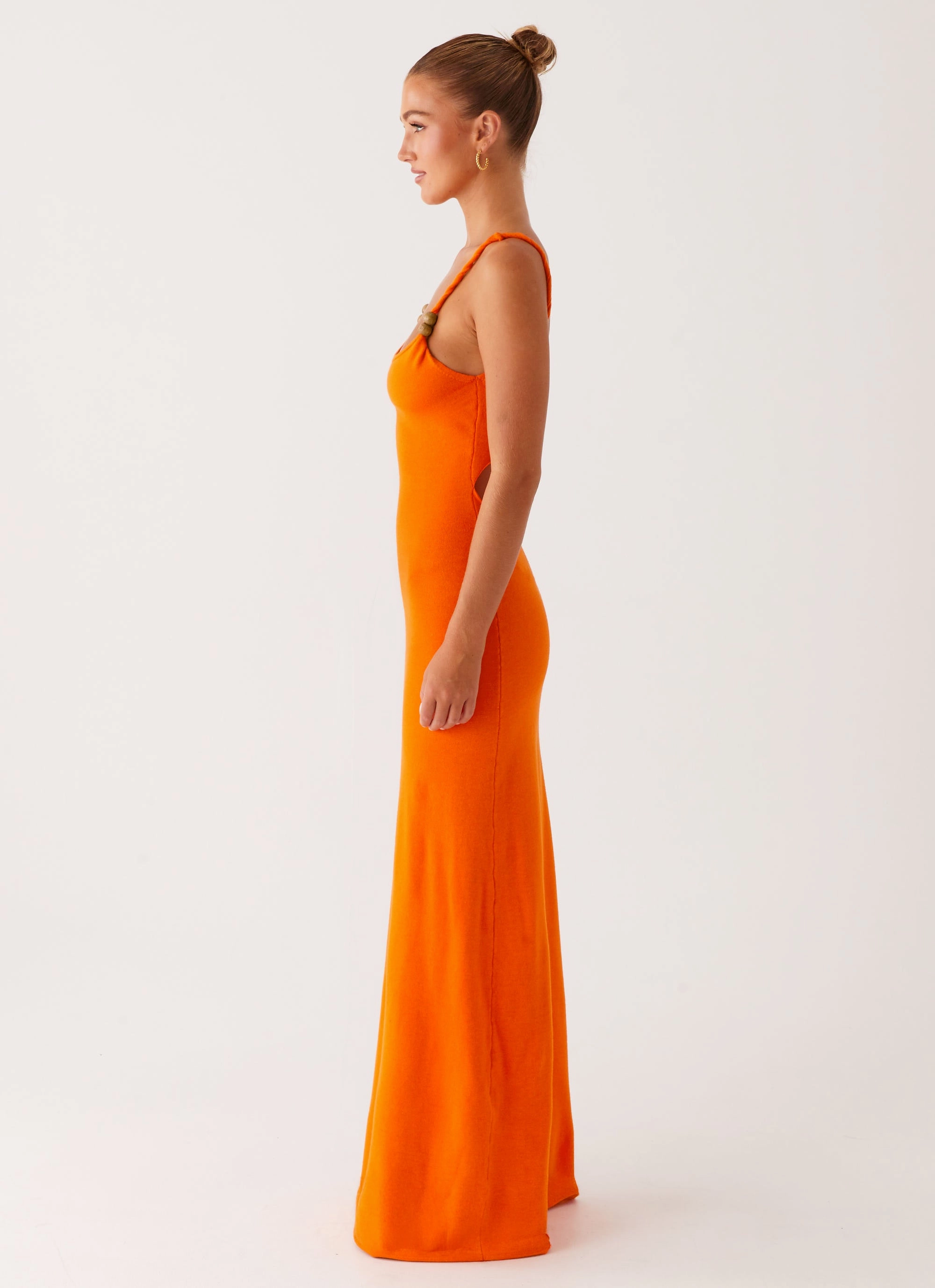 Elaina Knit Maxi Dress - Orange Grab Now