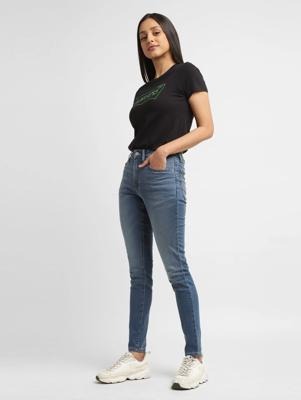 Trend Friendly Women's 721 Blue Skinny Fit Mid Rise Jeans
