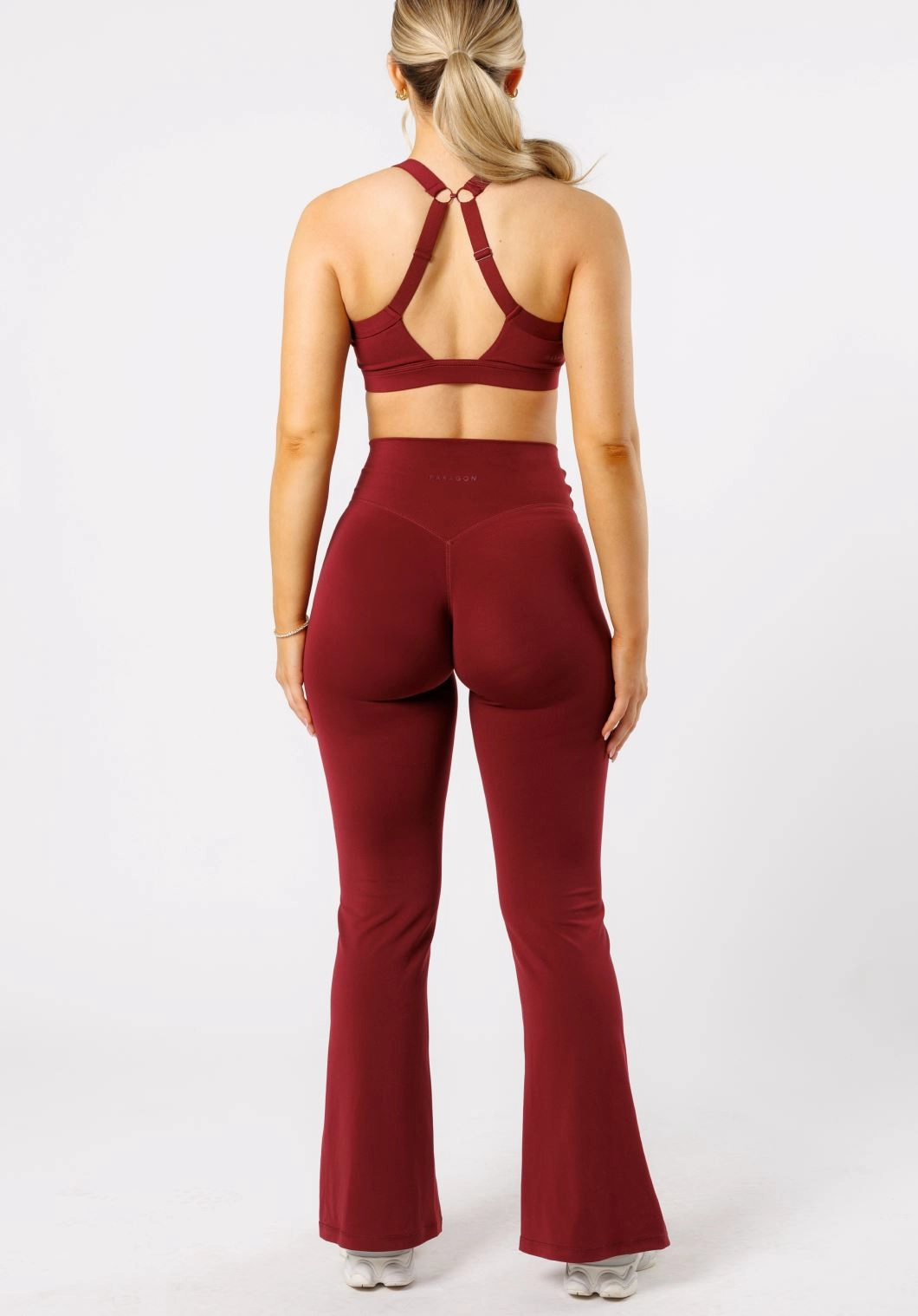 Reluna? Front Slit Sculptseam? Flare Leggings 31" Red Velvet Slim and Comfortable Wear