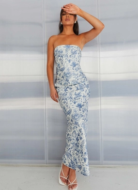 Easy Elegance Summer Lover Maxi Dress - Blue Paisley