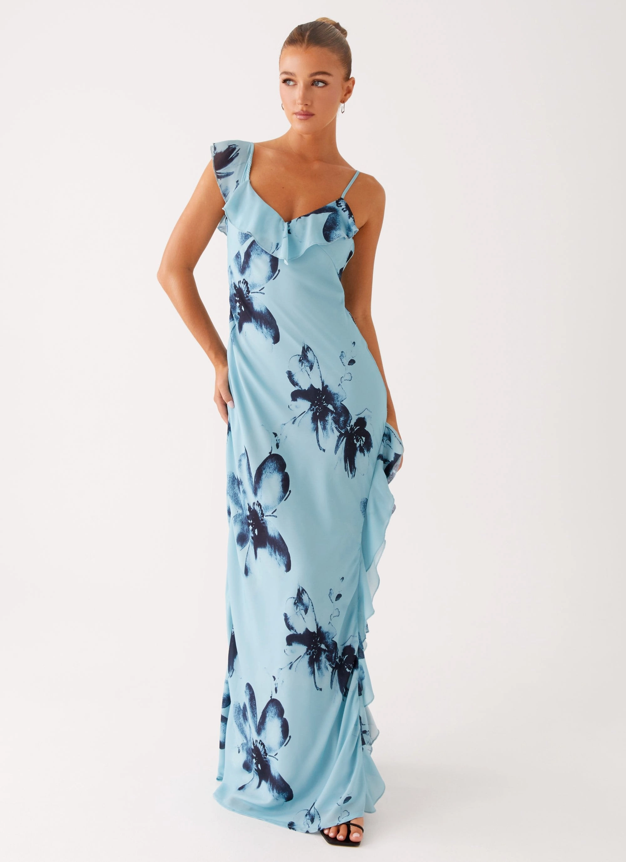 Goldsmith Maxi Dress - Blue Black Floral Birthday-Celebration Balanced Fit
