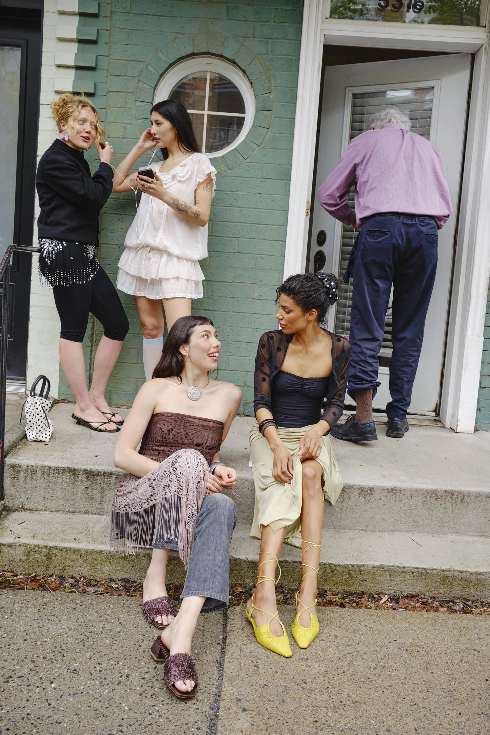 Rafael Acid Green Pump Modern Twist Fast Ship