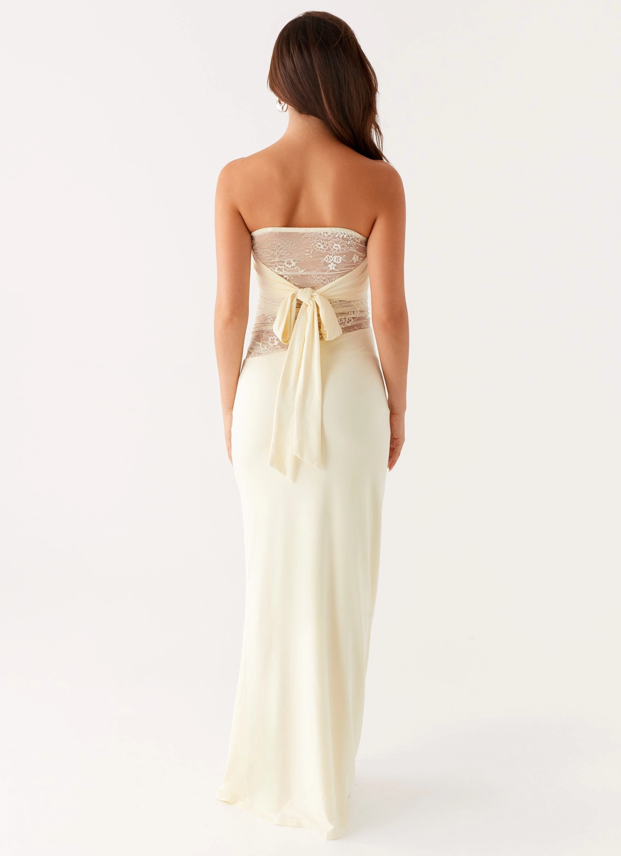 Travel Ready Sweet Energy Strapless Maxi Dress - Yellow