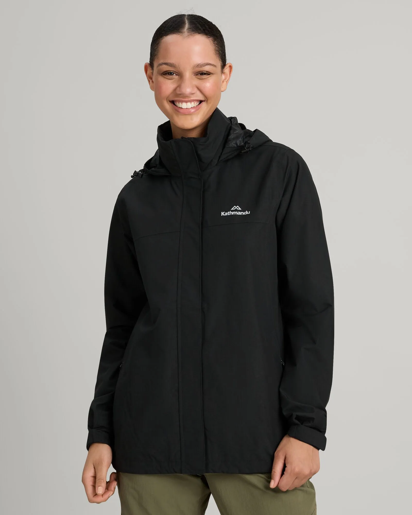 Collapsible Packable Style Heat Trapping Layer Women's Andulo 2-layer Rain Jacket - Black