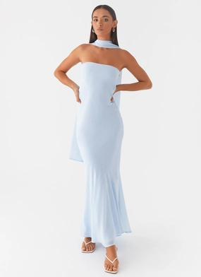 Easy-to-style casual dress Under The Pagoda Maxi Dress - Blue