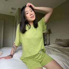 SINCLAIR Short Sleeve Top Short sleeved breeziness Cozy and Light