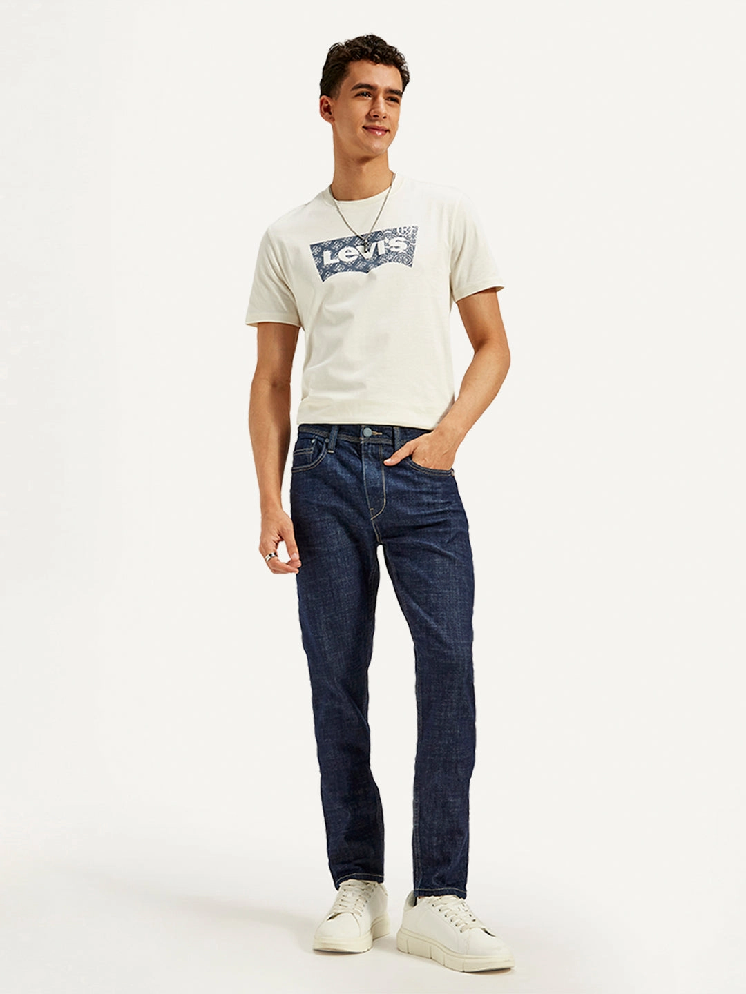 Wardrobe Classic Men's 512 Dark Blue Slim Tapered Fit Mid Rise Jeans