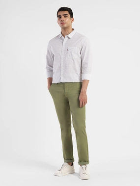 Comfort Wear Fit Men's Green Slim Fit Trousers
