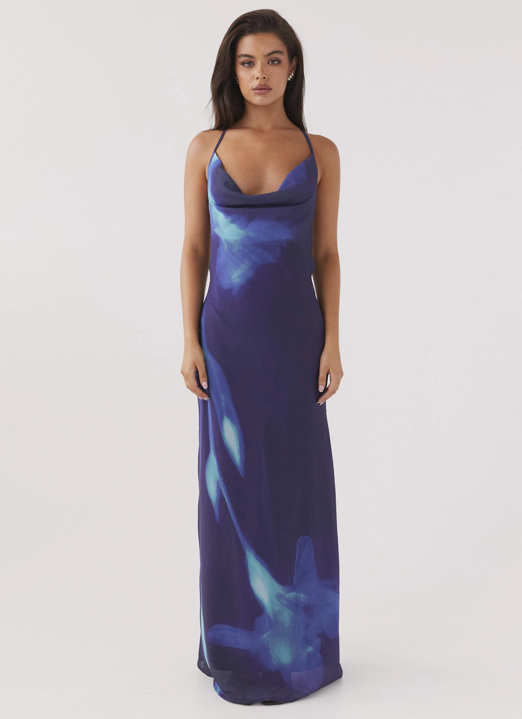 Astra Maxi Dress - Cyber Rose Satin-Edge