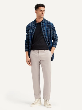 Men's Grey Tapered Trousers Pocket Reinforcement