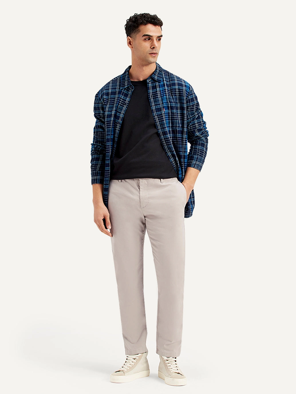 Men's Grey Tapered Trousers Sporty Design