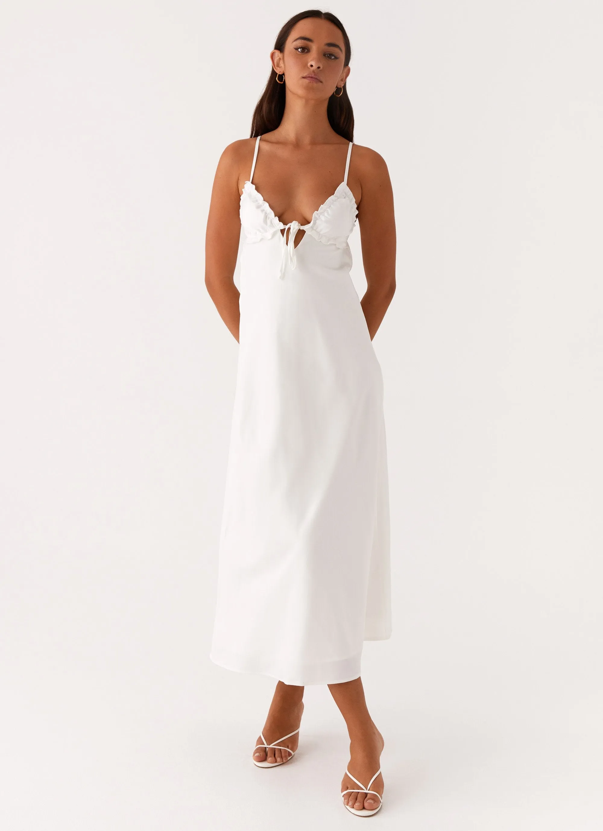 UV-Resistant Take Note Midi Dress - White