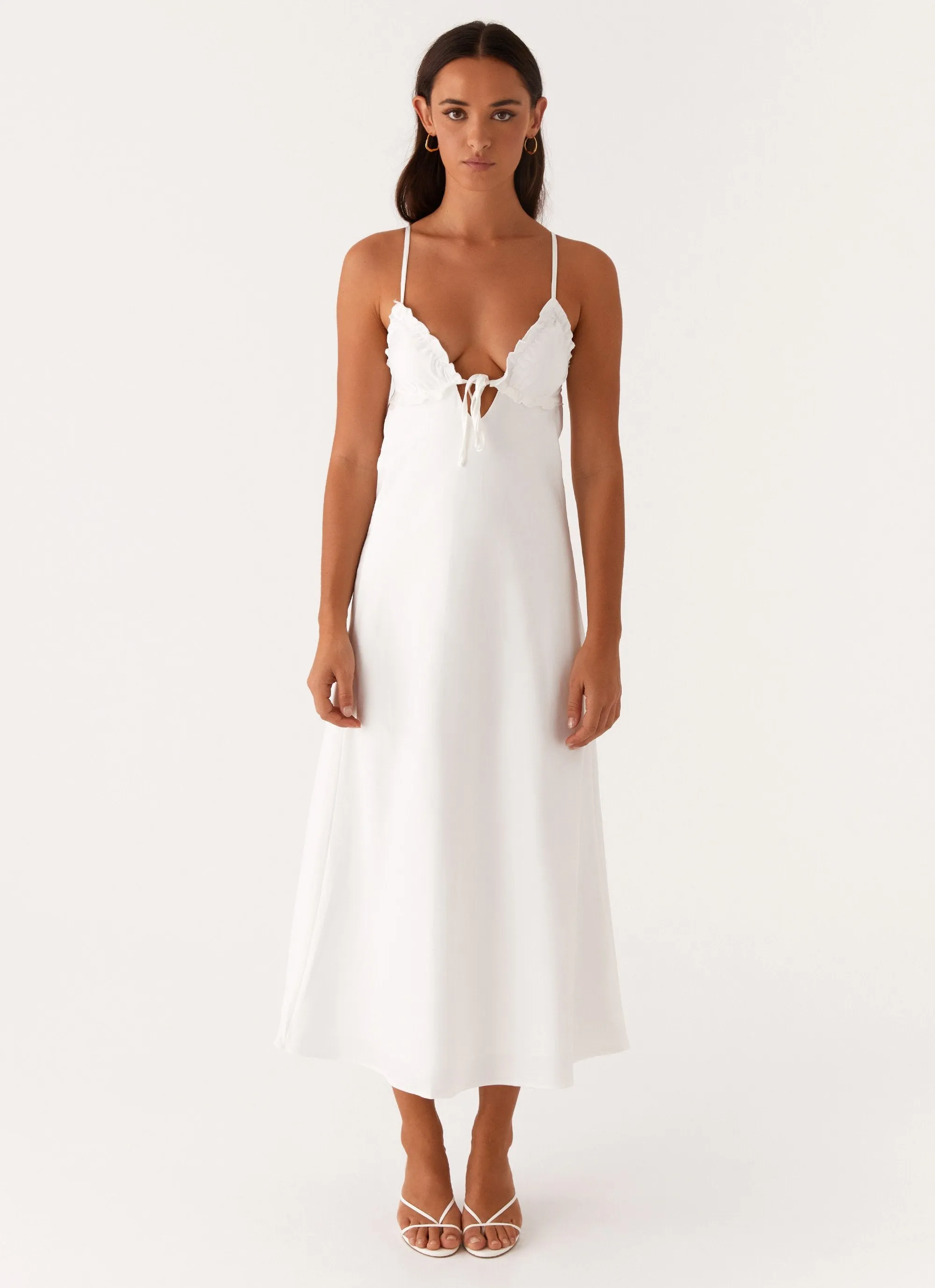 Take Note Midi Dress - White Light Base