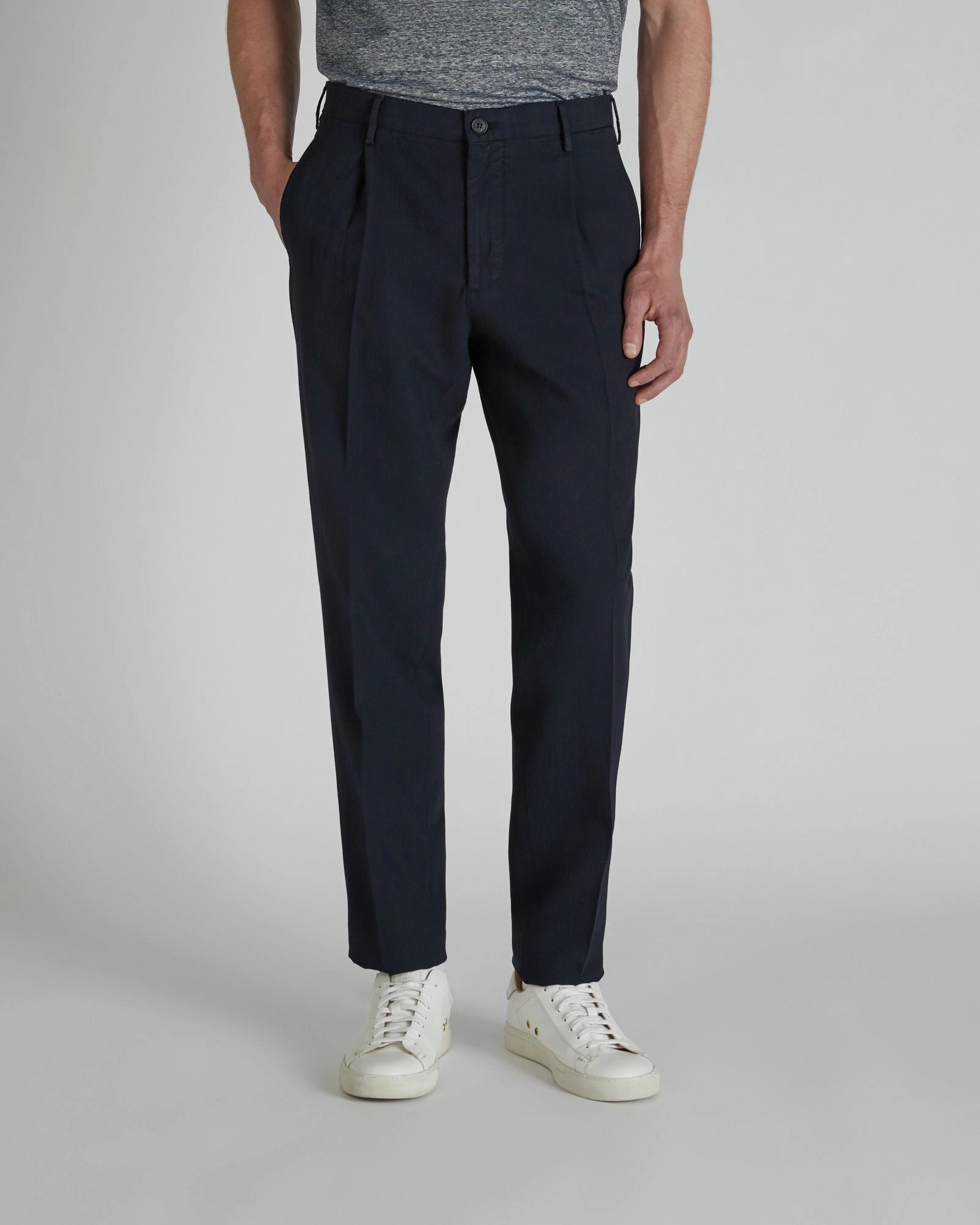 Everyday Essential Sporty Cut Tapered-fit Chinolino ice cr??pe trousers