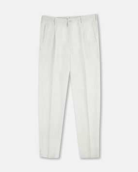 Tapered-fit Chinolino ice cr??pe trousers SustainableManufacturing Body Shape