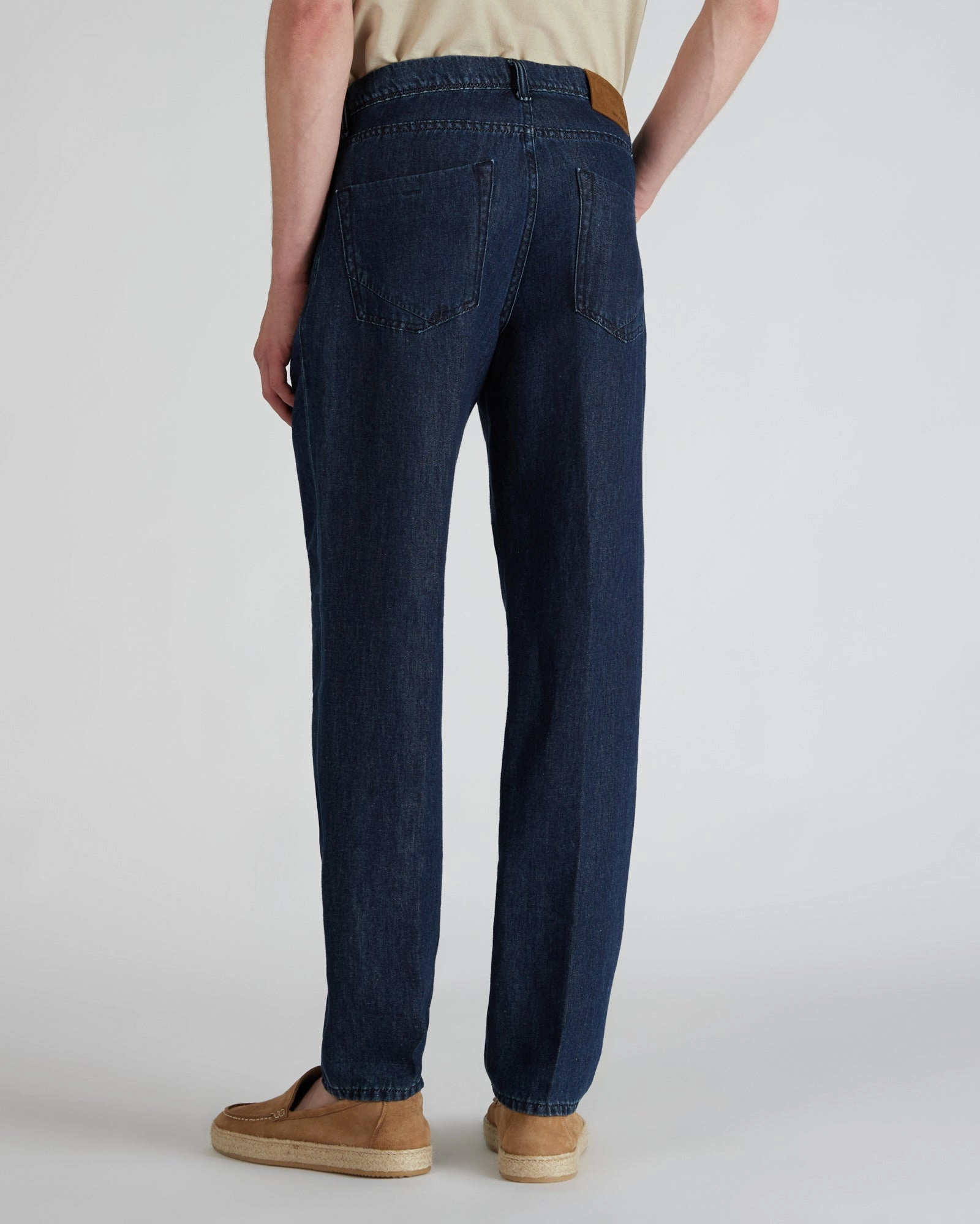 Quick Wear Fit Reinforced Knees Tapered-fit cotton and linen five-pocket trouser