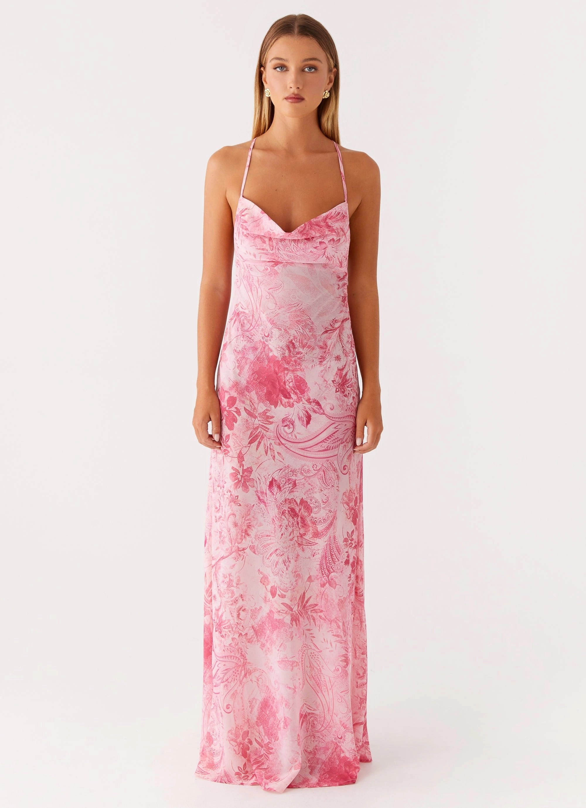 Lounge Comfort Classic Vibe Tara Maxi Dress - Pink Print