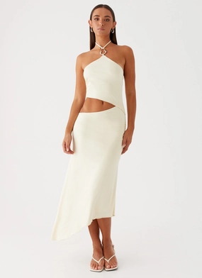 Soft Shine Leg-Lengthening Tasha Maxi Dress - Lemon