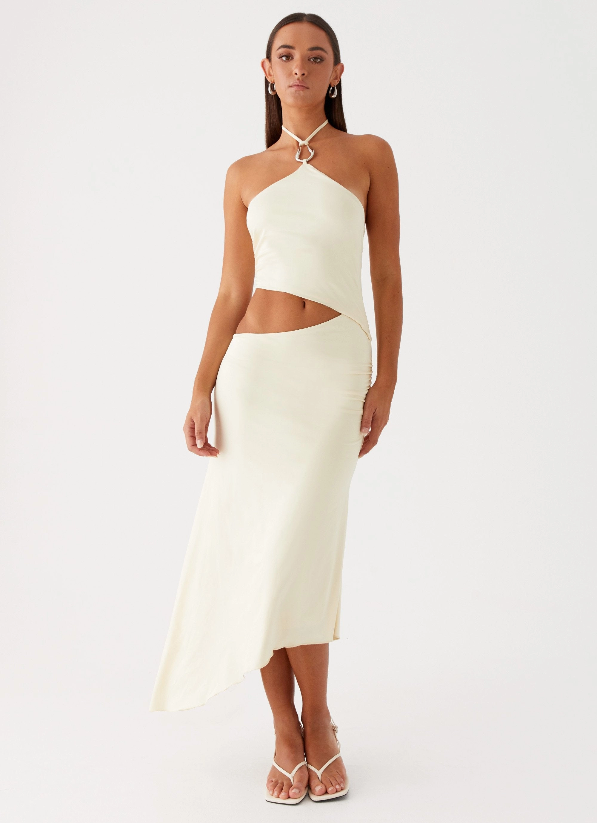 Soft Shine Leg-Lengthening Tasha Maxi Dress - Lemon