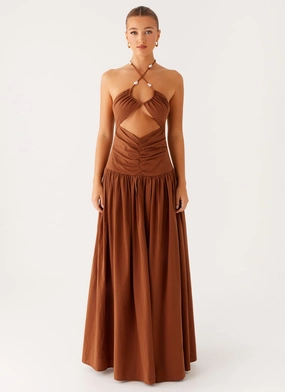 Paltrow Maxi Dress - Chocolate Textured Flow