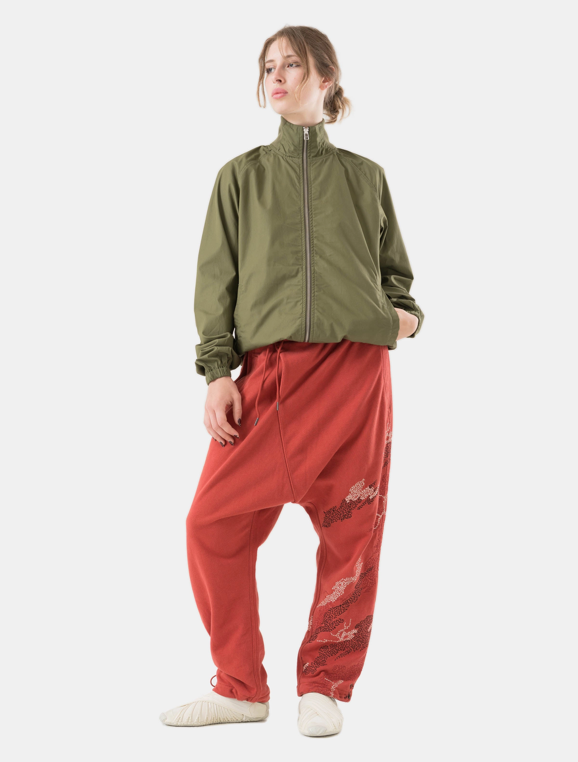 6202 Sashiko Bonsai Asym Sweatpants Redwood Snug Fit