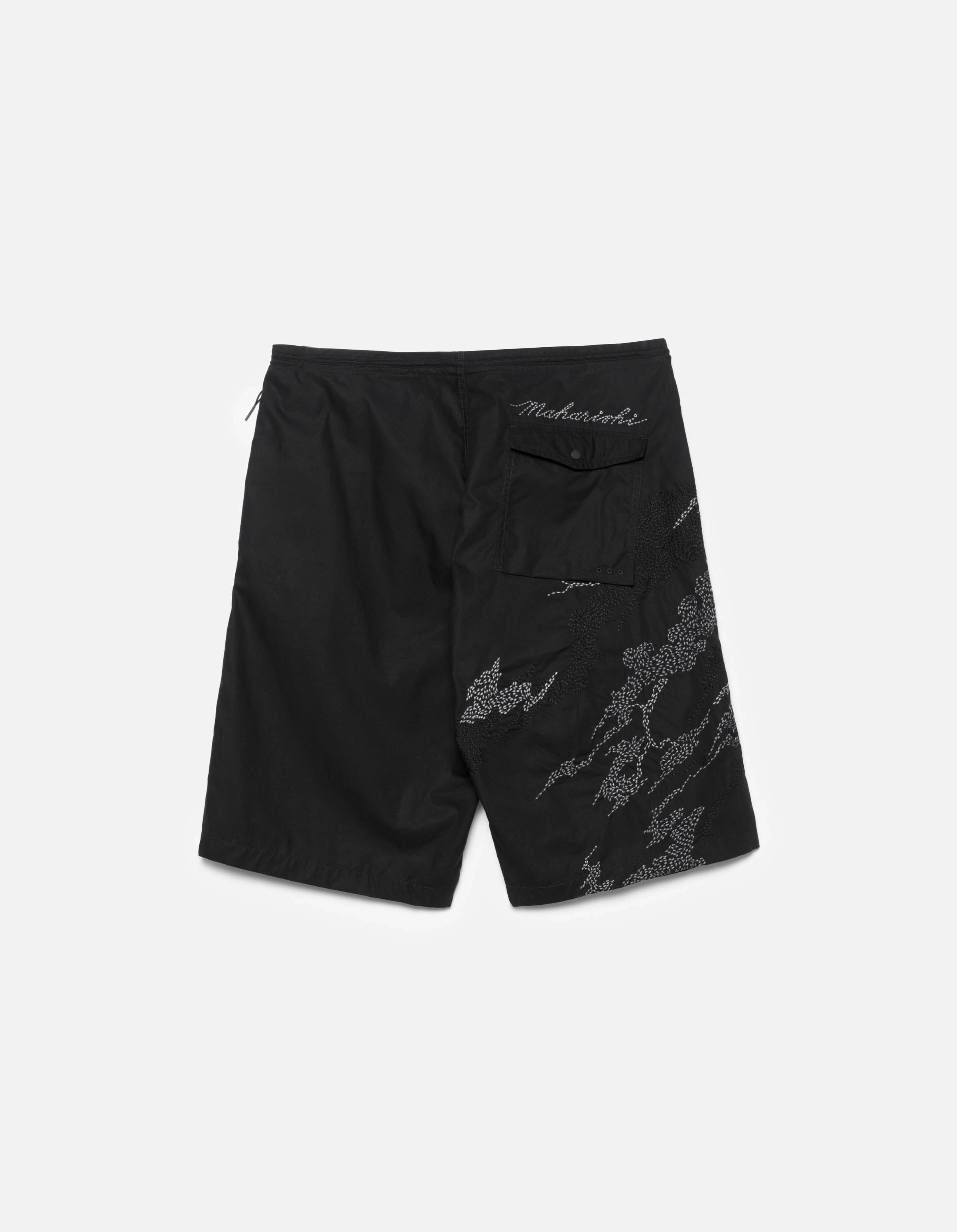 6238 Sashiko Bonsai Snoshorts Black Anti Pilling Technology