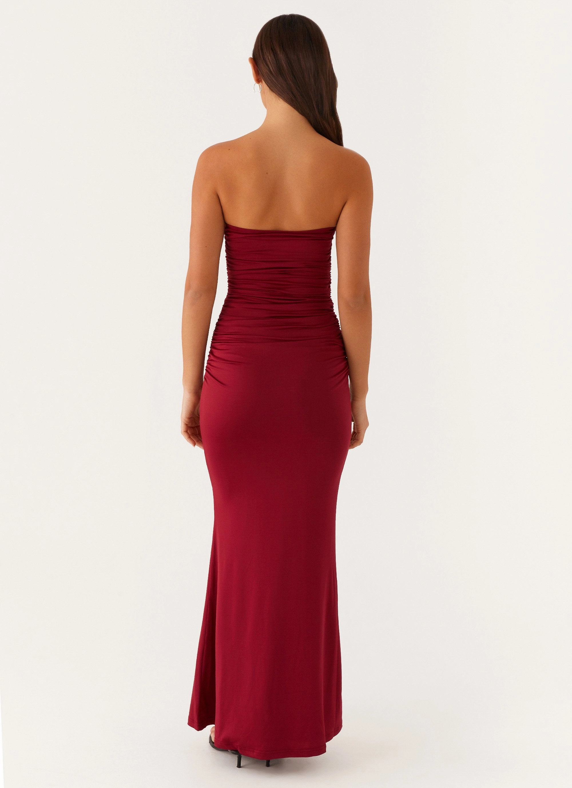 Rudy Maxi Dress - Maroon Chic Waistband Sharp Fit
